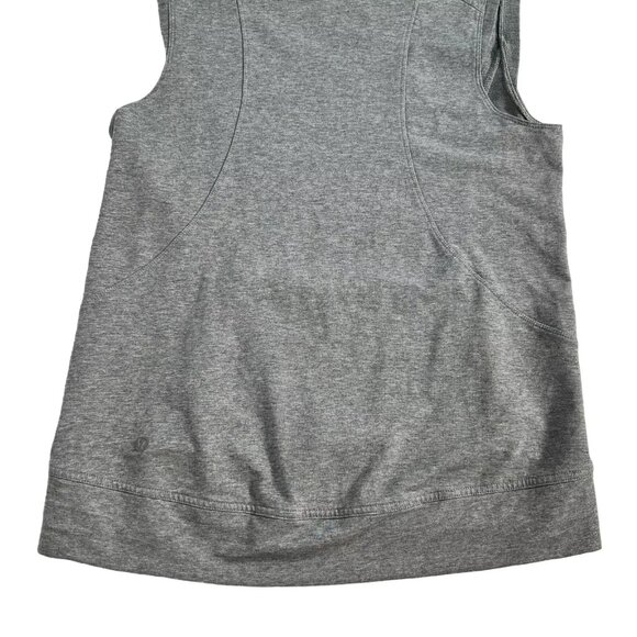 Lululemon Womens Light Gray Pocket Sleeveless Running Pullover Hoodie Size 4 - Picture 6 of 12